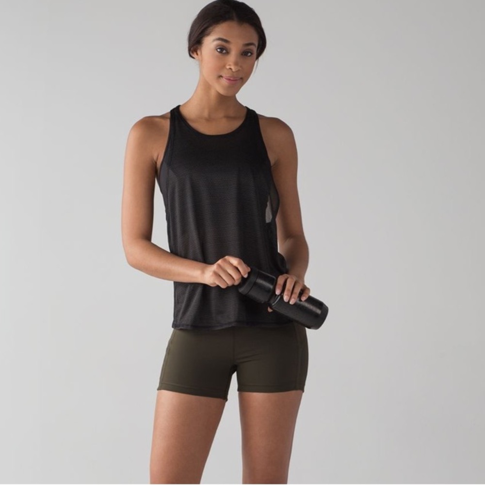 LULULEMON PUSHING LIMITS NAVY BLUE MESH TANK